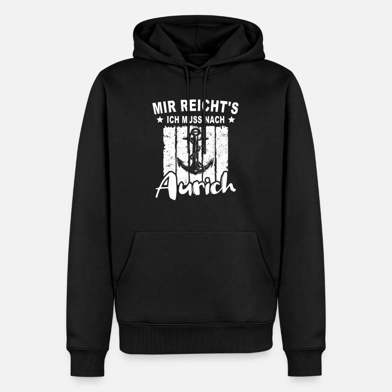 Aurich Auricher - Männer Premium Bio Hoodie - Schwarz
