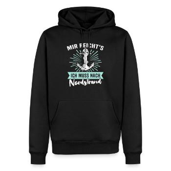 Nordstrander Sprüche Nordstrand - Männer Premium Bio Hoodie - Schwarz - Vorne - Nico (187cm)