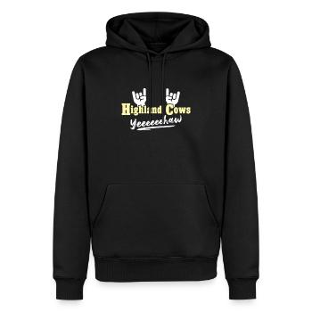 Vache bovine des Highlands - Sweat à capuche Premium bio Homme - noir - Devant - Nico (187cm)