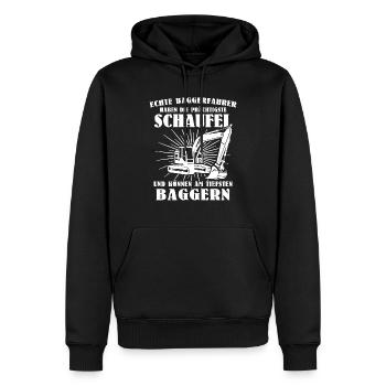 Baggerführer Bagger Baggerfahrer - Männer Premium Bio Hoodie - Schwarz - Vorne - Nico (187cm)