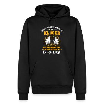 Klüger Als Du - Männer Premium Bio Hoodie - Schwarz - Vorne - Nico (187cm)