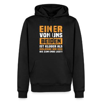 Klüger Als Du - Männer Premium Bio Hoodie - Schwarz - Vorne - Nico (187cm)