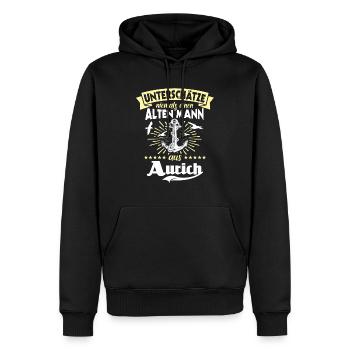 Unterschätze Aurich Mann - Männer Premium Bio Hoodie - Schwarz - Vorne - Nico (187cm)