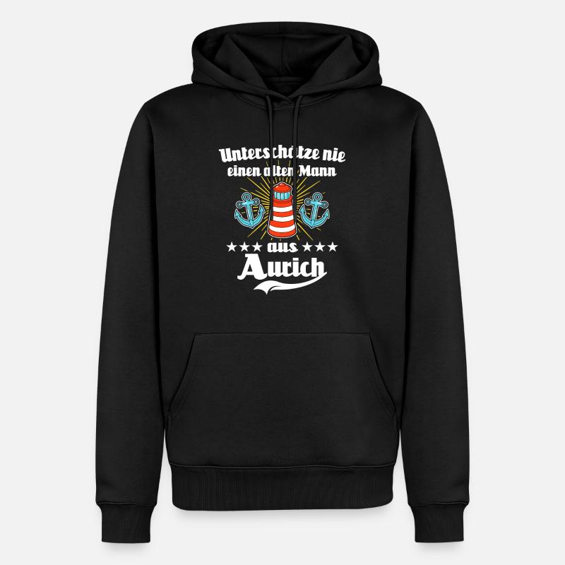 Aurich Mann Auricher Männer - Männer Premium Bio Hoodie - Schwarz