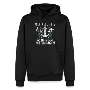 Boltenhagen Sprüche Boltenhagener Spruch - Männer Premium Bio Hoodie - Schwarz - Vorne - Nico (187cm)
