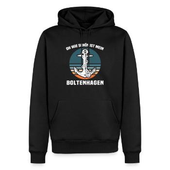 Boltenhagen Sprüche Boltenhagener Spruch - Männer Premium Bio Hoodie - Schwarz - Vorne - Nico (187cm)
