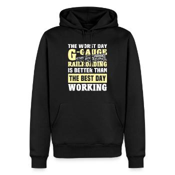 Gartenbahn Garteneisenbahn Spur G - Männer Premium Bio Hoodie - Schwarz - Vorne - Nico (187cm)