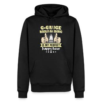 Gartenbahn Garteneisenbahn Spur G - Männer Premium Bio Hoodie - Schwarz - Vorne - Nico (187cm)