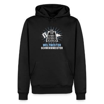 Bademeister Schwimmmeister - Männer Premium Bio Hoodie - Schwarz - Vorne - Nico (187cm)