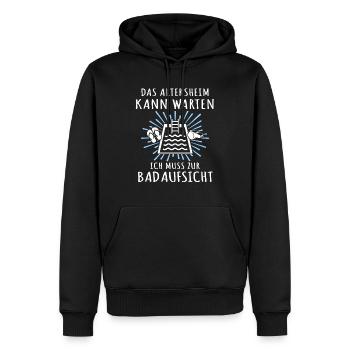Bademeister Schwimmmeister - Männer Premium Bio Hoodie - Schwarz - Vorne - Nico (187cm)