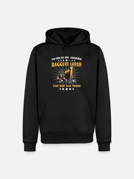 Baggerfuehrer Sprüche - Männer Premium Bio Hoodie - Schwarz
