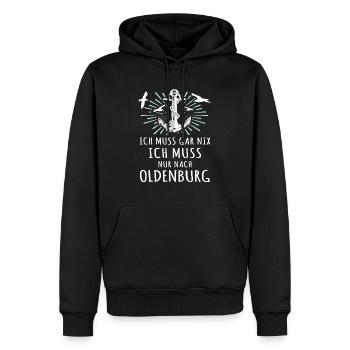 Oldenburg Sprüche Oldenburger - Männer Premium Bio Hoodie - Schwarz - Vorne - Nico (187cm)