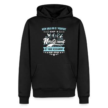 Nordstrand Sprüche Nordstrander Spruch - Männer Premium Bio Hoodie - Schwarz - Vorne - Nico (187cm)