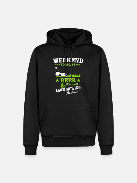 Lawn mowing beer - Men’s Premium Organic Hoodie - black