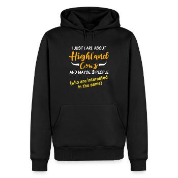 Bovins des Highlands Bovins Bovins Vaches - Sweat à capuche Premium bio Homme - noir - Devant - Nico (187cm)