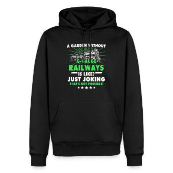 Garteneisenbahn Modelleisenbahn Spur G - Männer Premium Bio Hoodie - Schwarz - Vorne - Nico (187cm)