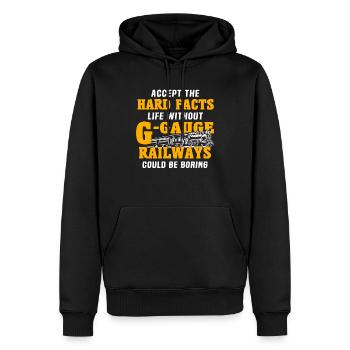 Garteneisenbahn Modelleisenbahn Spur G - Männer Premium Bio Hoodie - Schwarz - Vorne - Nico (187cm)