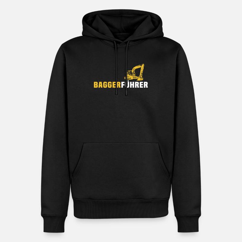 Bagger Ich Liebe Baggerfahrer - Männer Premium Bio Hoodie - Schwarz