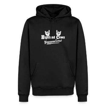 Hochlandrind Highland Cow - Männer Premium Bio Hoodie - Schwarz - Vorne - Nico (187cm)