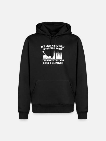 Rasen Mähen - Männer Premium Bio Hoodie - Schwarz