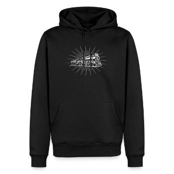Modélisme ferroviaire à écartement G - Sweat à capuche Premium bio Homme - noir - Devant - Nico (187cm)