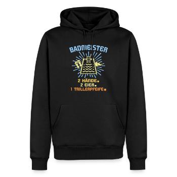 Schwimmmeister Sprüche Bademeister - Männer Premium Bio Hoodie - Schwarz - Vorne - Nico (187cm)