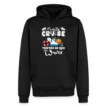 Croisière familiale en bateau de croisière - Sweat à capuche Premium bio Homme - noir - Devant - Nico (187cm)