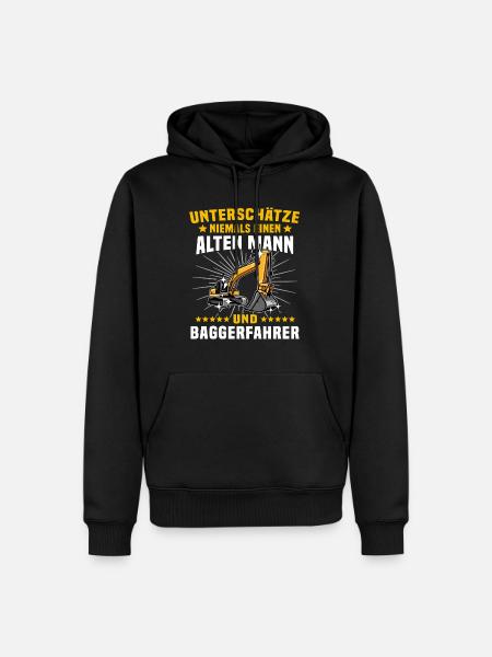 Bagger Baggerfahrer Baggern - Männer Premium Bio Hoodie - Schwarz