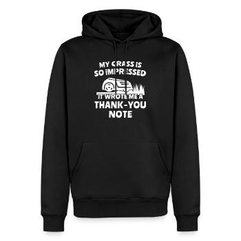 Tondeuse robot - Sweat à capuche Premium bio Homme - noir - Devant - Nico (187cm)
