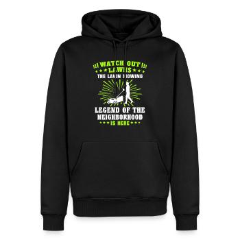 Tondeuse à gazon légende tonte de pelouse - Sweat à capuche Premium bio Homme - noir - Devant - Nico (187cm)