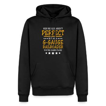 Jardin ferroviaire Écartement G parfait - Sweat à capuche Premium bio Homme - noir - Devant - Nico (187cm)