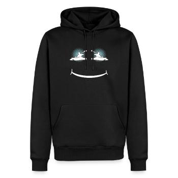 Kayakistes - Sweat à capuche Premium bio Homme - noir - Devant - Nico (187cm)