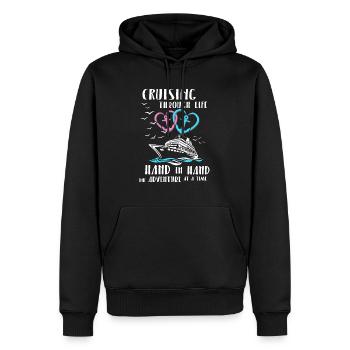 Kreuzfahrt Partner - Männer Premium Bio Hoodie - Schwarz - Vorne - Nico (187cm)