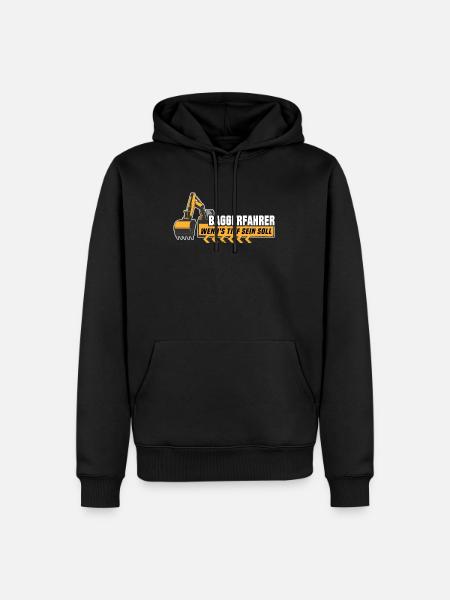 Baggerfahrer Bagger - Männer Premium Bio Hoodie - Schwarz