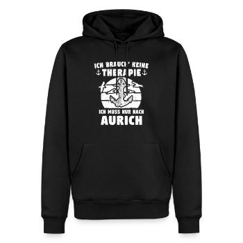 Aurich Sprüche Auricher - Männer Premium Bio Hoodie - Schwarz - Vorne - Nico (187cm)