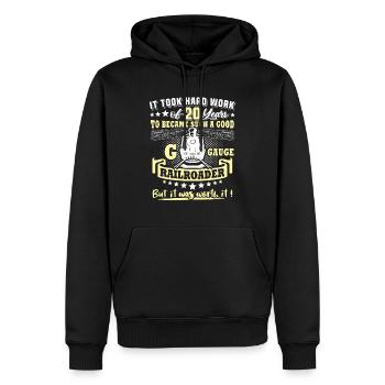 Gartenbahn 20. Geburtstag Garten Eisenbahn Spur G - Männer Premium Bio Hoodie - Schwarz - Vorne - Nico (187cm)