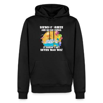Croisière anniversaire Croisière d’anniversaire - Sweat à capuche Premium bio Homme - noir - Devant - Nico (187cm)