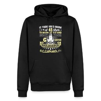 Gartenbahn 45. Geburtstag Garten Eisenbahn Spur G - Männer Premium Bio Hoodie - Schwarz - Vorne - Nico (187cm)