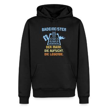 Schwimmmeister Bademeister - Männer Premium Bio Hoodie - Schwarz - Vorne - Nico (187cm)