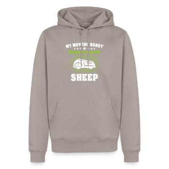 Tondeuse robot - Sweat à capuche Premium bio Homme - taupe - Devant - Nico (187cm)