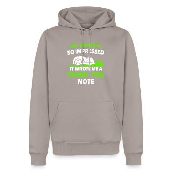 Tondeuse robot - Sweat à capuche Premium bio Homme - taupe - Devant - Nico (187cm)
