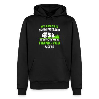 Tondeuse robot - Sweat à capuche Premium bio Homme - noir - Devant - Nico (187cm)