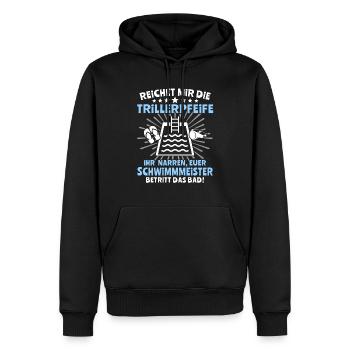 Schwimmmeister Bademeister - Männer Premium Bio Hoodie - Schwarz - Vorne - Nico (187cm)