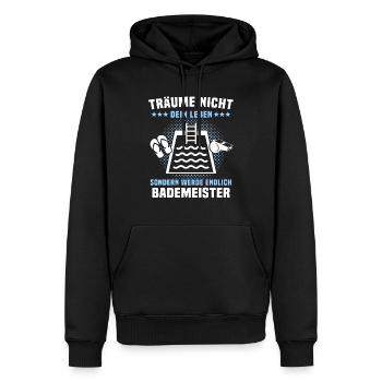 Schwimmmeister Bademeister - Männer Premium Bio Hoodie - Schwarz - Vorne - Nico (187cm)