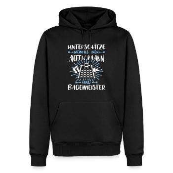 Schwimmmeister Bademeister - Männer Premium Bio Hoodie - Schwarz - Vorne - Nico (187cm)