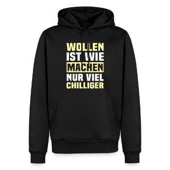 Machen Wollen - Männer Premium Bio Hoodie - Schwarz - Vorne - Nico (187cm)