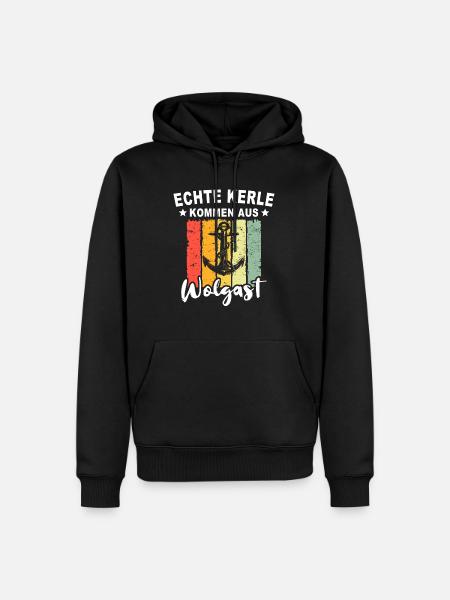 Wolgast Sprüche Wolgaster Spruch - Männer Premium Bio Hoodie - Schwarz