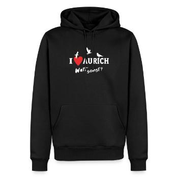 I Love Aurich Ich Liebe Aurich - Männer Premium Bio Hoodie - Schwarz - Vorne - Nico (187cm)