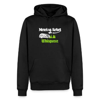 Tondeuse robot - Sweat à capuche Premium bio Homme - noir - Devant - Nico (187cm)