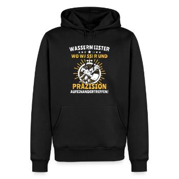 Wassermeister Sprüche - Männer Premium Bio Hoodie - Schwarz - Vorne - Nico (187cm)